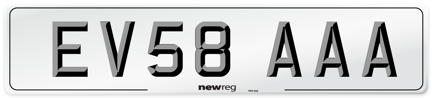 EV58 AAA Number Plate from New Reg